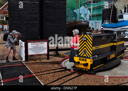 An elderly couple on holiday in Hastings, UK Stock Photo