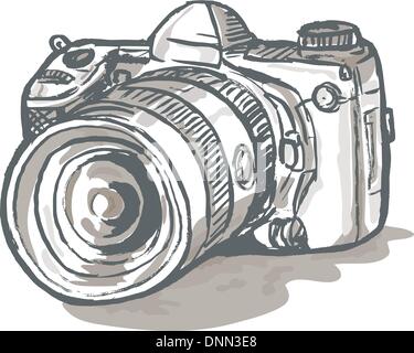 gray lines drawing of an old camera - AchtungStudio - Paintings & Prints,  Science & Technology, Other Science & Technology - ArtPal