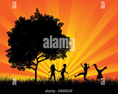 silhouettes of children playing Stock Vector Image & Art - Alamy