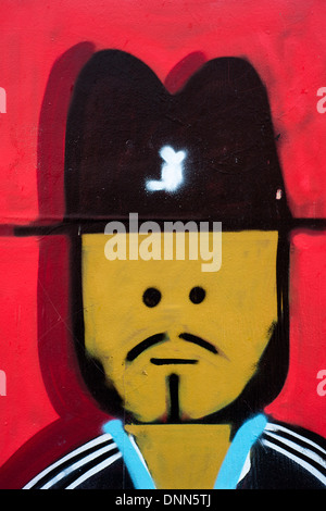 Hip hop style graffiti on a wall in Manchester, England, UK Stock Photo