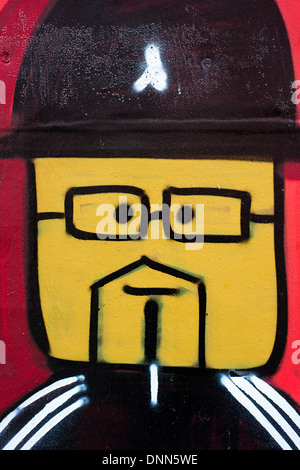 Hip hop style graffiti on a wall in Manchester, England, UK Stock Photo