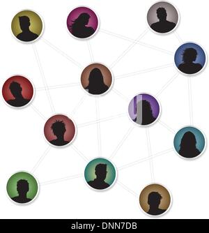 Images of people avatars connecting to each other Stock Vector