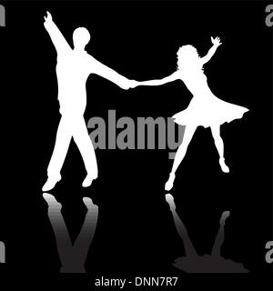Silhouettes of people dancing Stock Vector