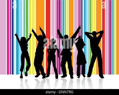 Silhouettes of people dancing Stock Vector