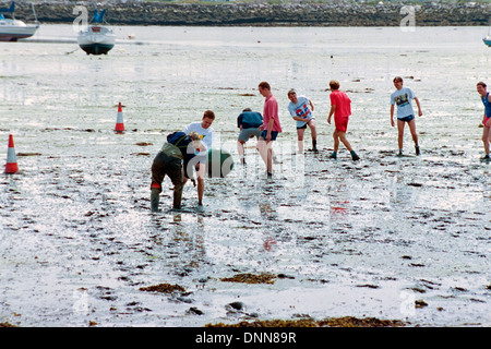 traditional game of mud football on langstone locks mud flats portsmouth england uk Stock Photo