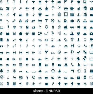 Biggest collection of different icons for using in web design Stock Vector