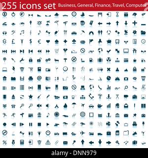 Biggest collection of different icons for using in web design Stock Vector