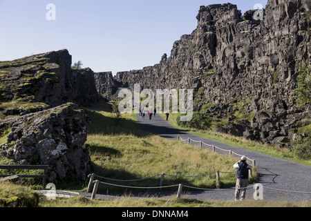 Iceland Mid Atlantic Ridge Rifting Thingvellir rift valley of the mid Atlantic ridge in Iceland Stock ...