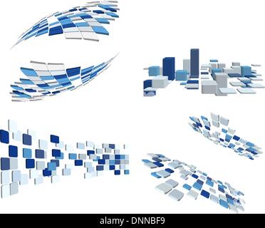 Abstract 3d checked  business background for use in web design Stock Vector