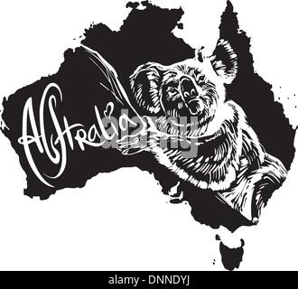 Koala bear and Australian map Stock Vector Image & Art - Alamy