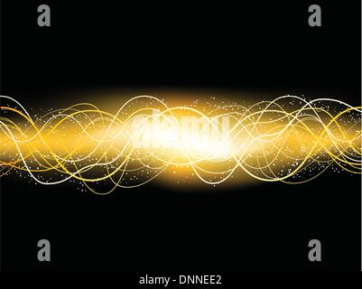 Abstract golden background with flowing lines Stock Vector