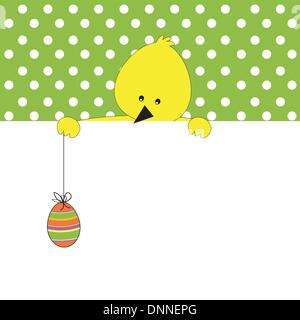 Easter colorful card with chicken Stock Vector