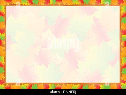 Colorful fall frame with leaves Stock Vector