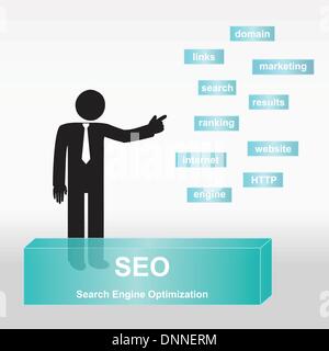 figure explain SEO concept- concept abstract background Stock Vector