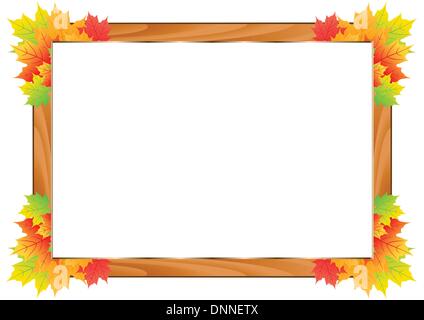 Colorful fall frame with leaves Stock Vector