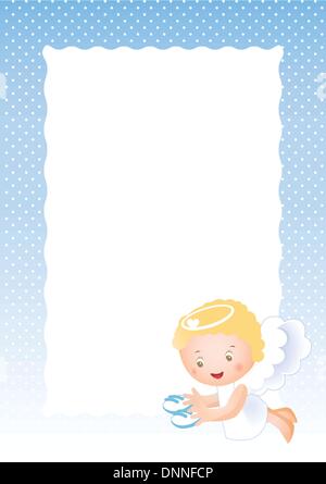 Baby frame on born boy Stock Vector