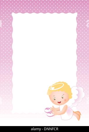 Baby frame on born girl Stock Vector