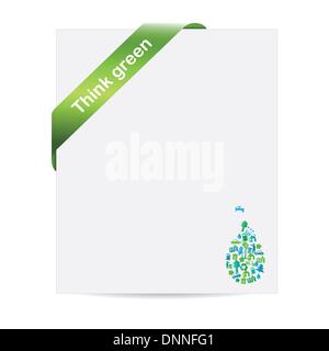 Protect the Earth: environment symbols on clean earth Stock Vector