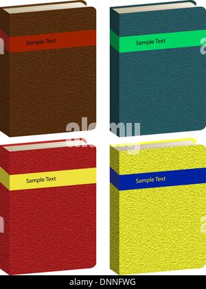 Set of different colors vector book icons Stock Vector