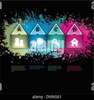 Grunge style layout of an infographics design Stock Vector