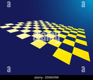 Abstract checked board whith dropping green glow Stock Vector