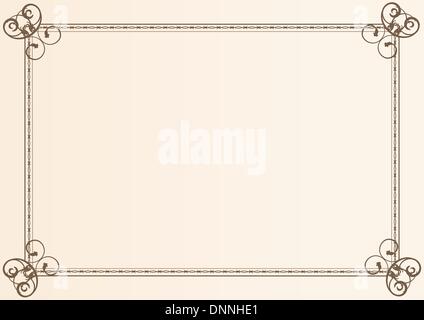 Cute, simple frame you can use as diploma frame Stock Vector