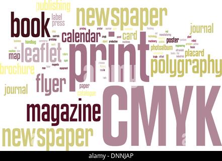 Printing Word Cloud vector concept illustration on white Stock Vector