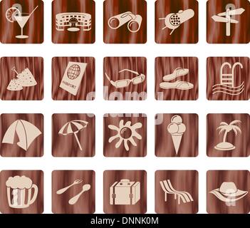 Travel set of different vector web icons Stock Vector