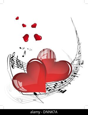 Vector musical notes staff background for design use Stock Vector