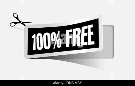 vector peel off free trial labels design Stock Vector