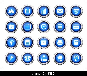 Business and office set of different vector web icons Stock Vector