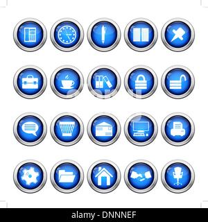Business and office set of different vector web icons Stock Vector