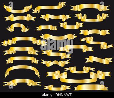 Collection of vector brightly ribbons in different shape Stock Vector