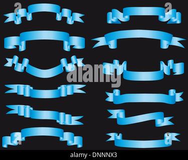 Collection of vector brightly ribbons in different shape Stock Vector