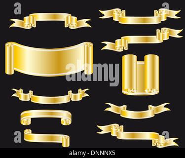 Collection of vector brightly ribbons in different shape Stock Vector
