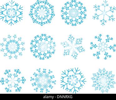 Biggest collection of vector snowflakes in different shape Stock Vector