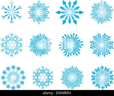 Biggest collection of vector snowflakes in different shape Stock Vector