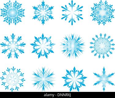 Biggest collection of vector snowflakes in different shape Stock Vector