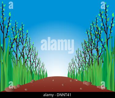 Spring background. Nature landscape after sleep. Stock Vector