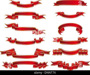 Set of different vector ribbons Stock Vector