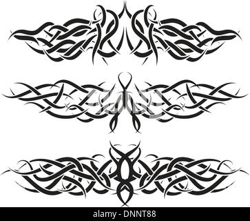 Patterns of tribal tattoo for design use Stock Vector
