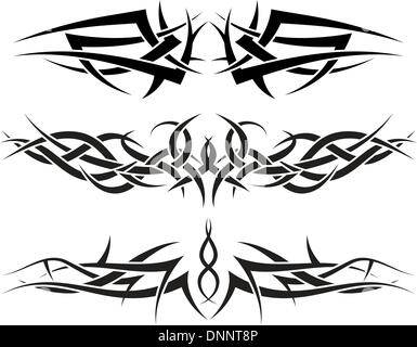 Patterns of tribal tattoo for design use Stock Vector