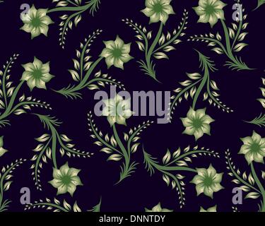 Floral seamless background for yours design use. For easy making seamless pattern just drag all group into swatches bar, and use it for filling any contours. Stock Vector