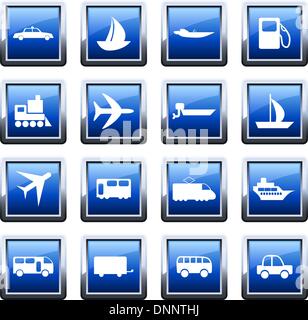Transportation set of different vector web icons Stock Vector