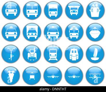 Transportation set of different vector web icons Stock Vector