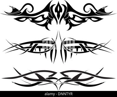 Patterns of tribal tattoo for design use Stock Vector