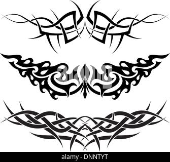 Patterns of tribal tattoo for design use Stock Vector