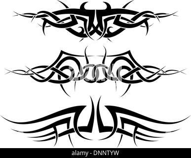 Patterns of tribal tattoo for design use Stock Vector