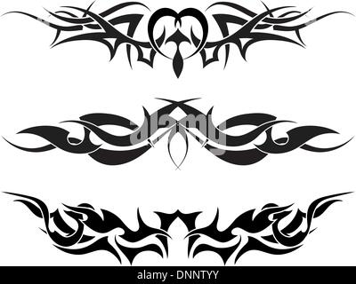 Patterns of tribal tattoo for design use Stock Vector
