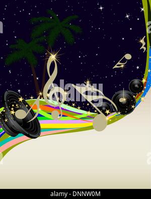Vector musical notes staff background for design use Stock Vector